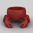 SimLab3131.png Cute Crab Planter - Adorable Beach Animal Pot - Summer Decor STL