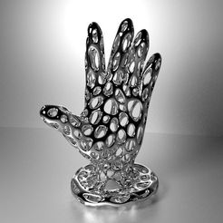 Jevelry_Hand_-_Voronoi_display_large.jpg Fichier STL gratuit Bijoux Main - Style Voronoi・Objet pour impression 3D à télécharger