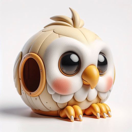 Modern Parrot Pot Holder 3D Print – Stylish Parrot-Shaped Plant Pot or Desk Organizer, Contemporary Design 3D model