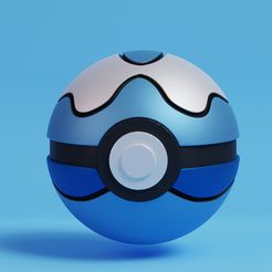 dive-ball-render.jpg Fichier STL Pokemon Dive Ball Pokeball・Objet imprimable en 3D à télécharger