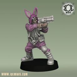 Revolverbunny_Render.jpg Fichier 3D Clan du lapin - Ganger avec revolver・Objet pour impression 3D à télécharger