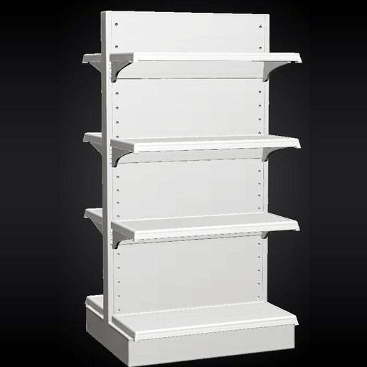 Convenience Store Prop - Empty Gondola Shelf Side