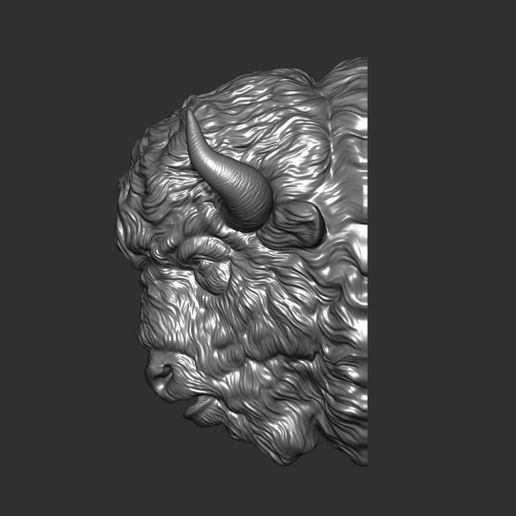 23.jpg Download OBJ file Bison angry head • 3D printing design, guninnik81