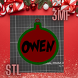 Ornament-4.png Grinch Font ornament with name Owen / Personalized Name / Baulb / Christmas name ornament