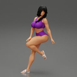 GIRL-00.jpg Archivo 3D Mujer en bikini con lencería sentada en un taburete de bar Modelo de impresión 3D・Plan de impresión en 3D para descargar