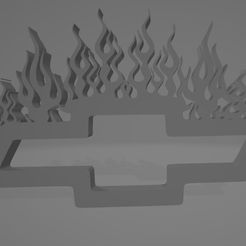 1.jpg STL file Chevrolet logo with flames・3D printable model to download