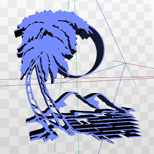 Download STL file Palm Tree Mountains Scene • 3D print template ・ Cults
