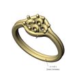volume3.jpg Fichier STL Bague à tige fendue 3mm diamants cluster tailles US 6 7 8 Modèle d'impression 3D・Idée pour impression 3D à télécharger