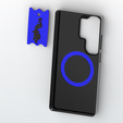 3.png 3D Printable Magnetic Phone Case With Peacock Design and Camera Protection