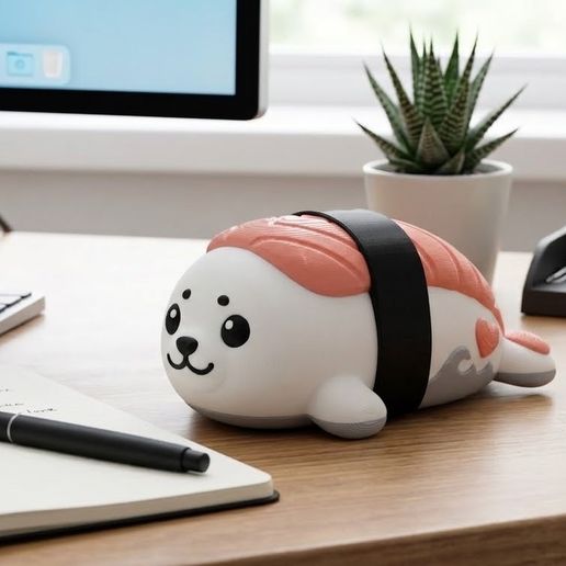 Cute Sushi Seal - Nigiri Food Animal Office Decor