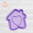1.1093.png HOUSE HEART Cutter with Stamp / Cookie Cutter HOUSE HEART