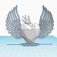diamond-heart-swallow-1.png Diamond heart with angel wings and swallow, Soulmate Heart, Love and Friendship gift, Valentine's Day gift, Divine love, freedom