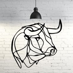 elephant.jpg Archivo STL bull line art Wall Sculpture 2D・Plan de impresión en 3D para descargar, UnpredictableLab