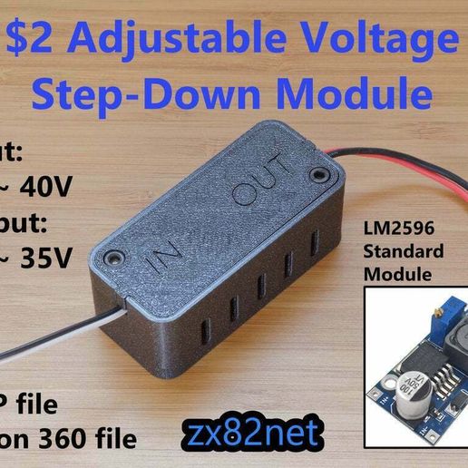 Скачать бесплатный файл STL Adjustable Voltage Step Down Box Output 1.