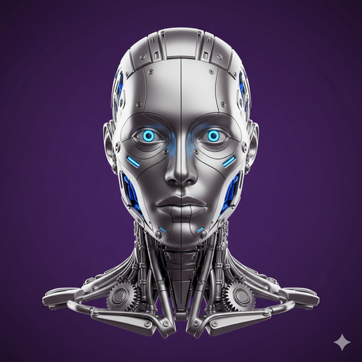 🤖 Single STL Futuristic Humanoid AI Robot Bust Advanced Android