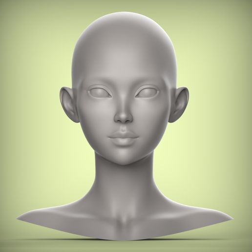 2.22.jpg 35 3D HEAD FACE FEMALE CHARACTER FEMALE TEENAGER PORTRAIT DOLL BJD LOW-POLY 3D MODEL