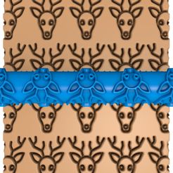 7854545.jpg 3D file christmas deer clay roller stl / pottery roller stl / clay rolling pin /deer cutter printer・3D printable design to download