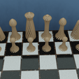1White.png Twisted Chess Set Unique Hollow