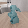 untitled3.png 3D Easter Bunny 2 Decor as 3D Stl File & Easter Gift, Bunny Rabbit, 3D Printing, Bunny Ears, 3D Print File, Easter Decor, Easter Rabbit