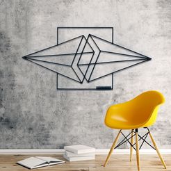 deco-murale-metal-triangles (1).jpg STL-Datei GEOMETRICAL WALL DECORATION // DÉCORATION MURALE GÉOMÉTRIQUE (7 PIECES)・3D-druckbares Modell zum Herunterladen