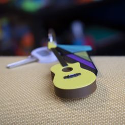 c74c0d28a104e8c0a6038a1d086aa0c9_display_large.jpg Free STL file Multi-Color Guitar Keychain・Model to download and 3D print