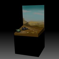 Rend1.jpg Free STL file Single Mini Display Base - Desert 1・3D printing model to download