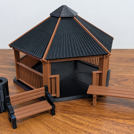 Garden Shelter Diorama — Complete Miniature Build Kit - 38 pieces