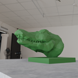 croc-mouth-closed-low-polybust-3.png Crocodile head low poly bust mouth closed STL 3d print