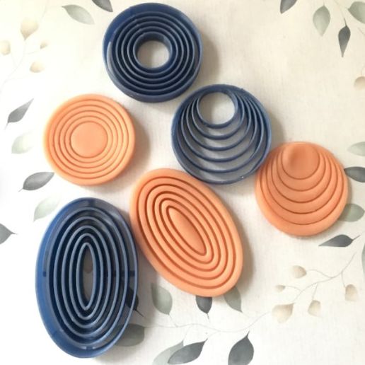 Set of 3 Round clay cutters - Polymer clay tools - 3d printed polymer clay cutters 3D model