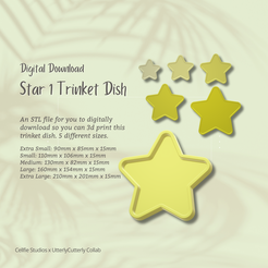 Cover-7.png Archivo STL Star Trinket Dish STL File - Digital Download -5 Tamaños- Homeware, Boho Modern Design・Diseño de impresora 3D para descargar