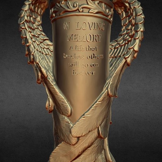 angel wing memorial vase 3D model