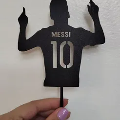 Cake-Topper-Messi.webp STL file Cake Topper Messi Qatar・3D print model to download