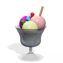 0.jpg Archivo STL HELADO DE FRESA Fresas・Plan para descargar y imprimir en 3D