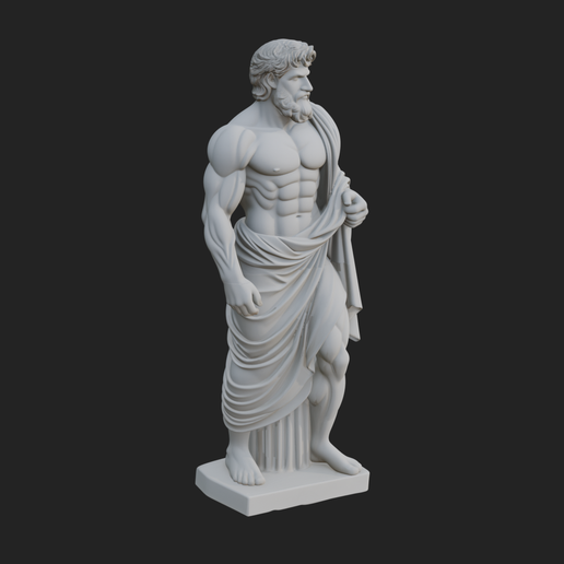 Classical Draped God Statue Design 2 - 3D Print Model