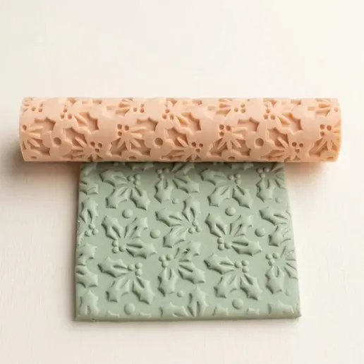 Christmas Holly Leaf Texture Roller, Clay & Cookie Embossing (Digital Download) #099