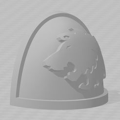 Celestial-Lion-Shoulder-Pad-LEFT-LION-01.jpg Free STL file Amphibious Space Infantry, Shoulder Pad - Lion Emblem・3D print model to download