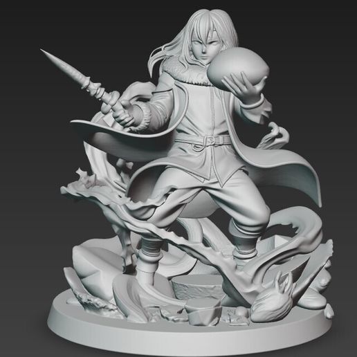 Arcane Water Mage – Fantasy 3D Printable Statue with Dynamic Base