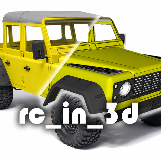 Land Rover Defender 110 4 door pick-up body 1/10 SCALE OFF-ROAD CRAWLER BODY | Wheelbase 285mm