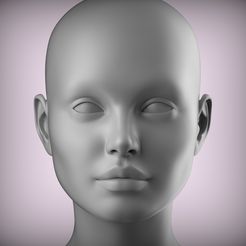 200.63.jpg 2 3D Head Face Female Character Women teenager portrait doll bjd Low-poly 3D model