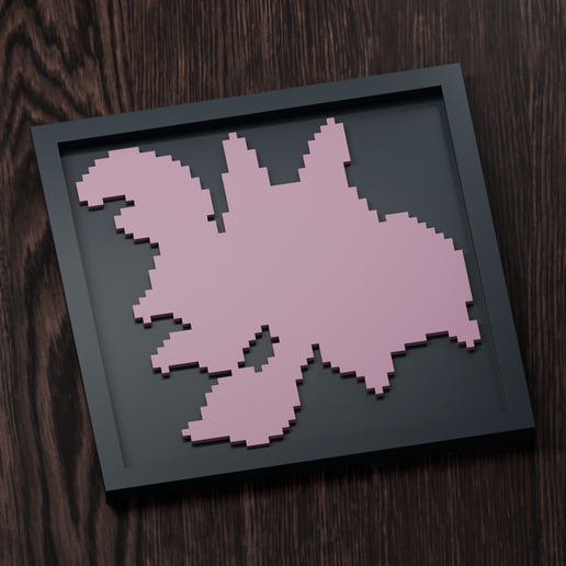 Gligar - Pokemon Silhouette Frame | Gen 2 sprite style | STL