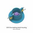 64mm-Mold-Housing.jpg D20 Dice Cylinder Mold Housing [64mm], Make Sharp Edge Dice Moulds, Resin DND Mold Master