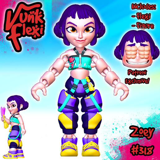 👾 Kpop Demon Hunters Zoey MultiColor Flexi Print-In-Place +