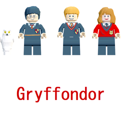 gryffondor.png OBJ file 12 Hogwarts students, Hedwig and 7 accessories・Template to download and 3D print