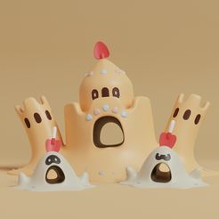 sandygast-lline-render.jpg Файл STL Покемон - Сандигаст и Палоссан с 2 позами・Модель для печати в 3D скачать