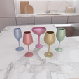 untitled.png 3D Wine Glass Set Decor with Stl Files & 3D Printing, Wine Glass Gift, Art Glass, 3D Printed Decor, Glass Print, Ready To Print