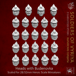 bude.58.png Download STL file Head Pack - Budenovka • Design to 3D print, IIGargoylesStudio