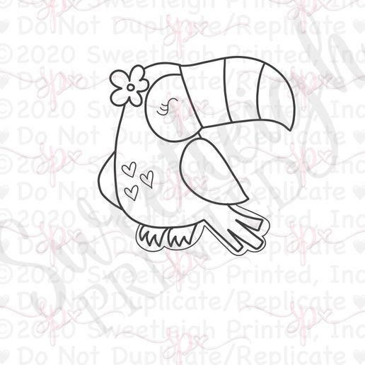 Cute Toucan Cookie Cutter STL – 2 Inch Tropical Bird Shape