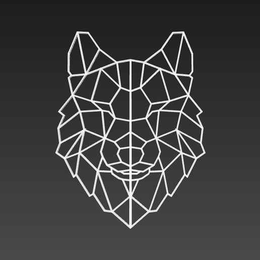 Lobo Poligonal vectorizado para pared