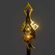 01.png Zhongli Lance 3d Print Model Genshin impact