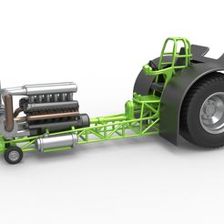 1.jpg Fichier 3D Tracteur Pulling avec moteur V12 simple turbo Échelle 1:25・Objet imprimable en 3D à télécharger, CosplayItemsRock